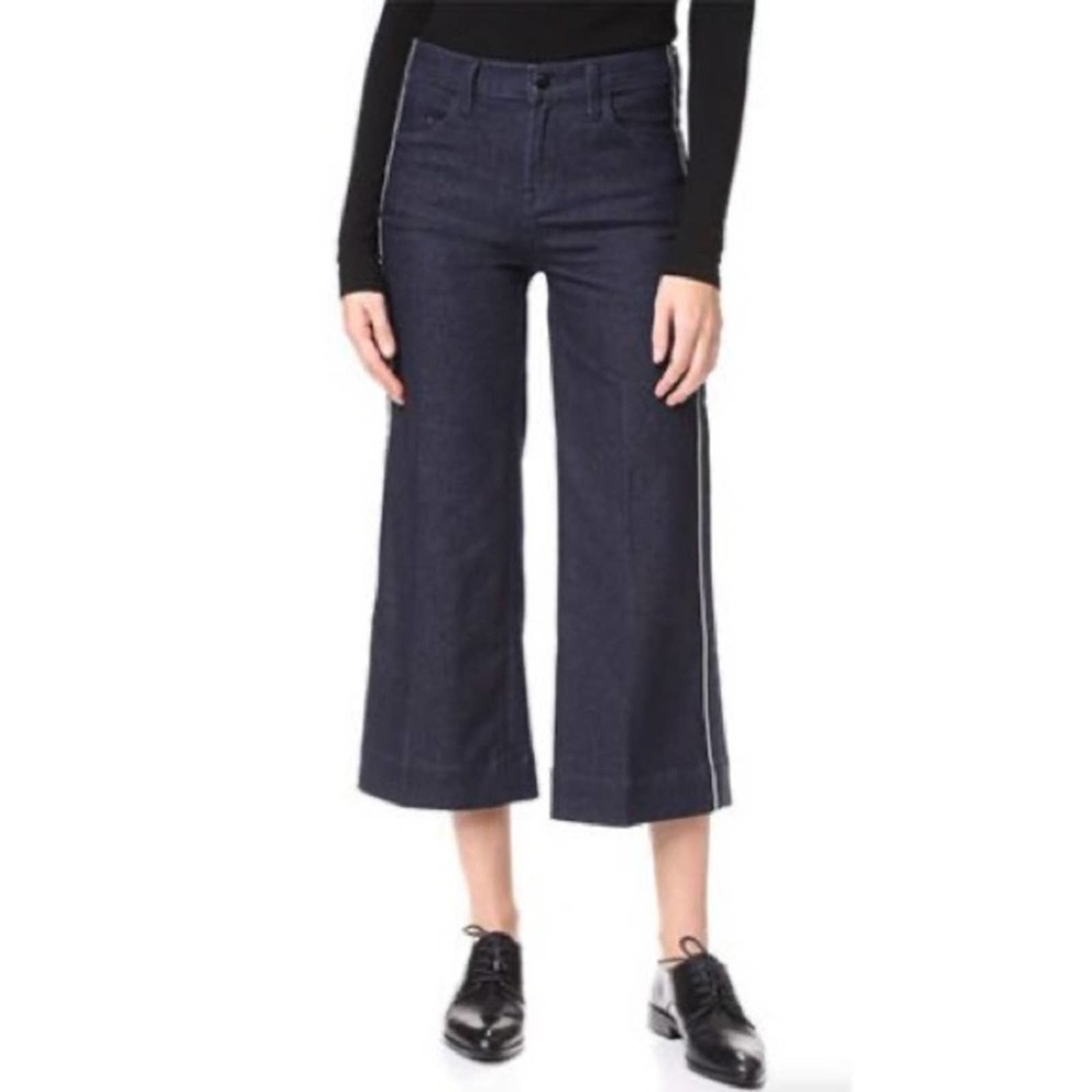 J Brand Liza Mid-rise Dark Denim Crop Culottes